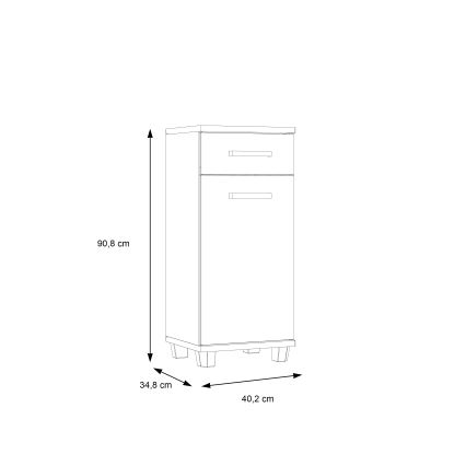 Bathroom cabinet VENOM white/sonoma oak