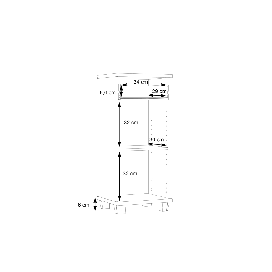 Bathroom cabinet VENOM white/sonoma oak