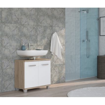 Bathroom cabinet VENOM, White/Sonoma Oak