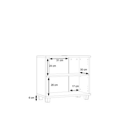 Bathroom cabinet VENOM, White/Sonoma Oak