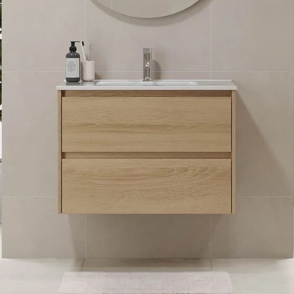 Bathroom cabinet with basin LYKE 80 cm oak