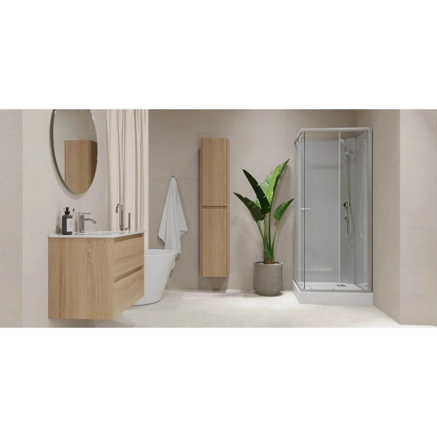 Bathroom cabinet with basin LYKE 80 cm oak