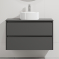 Bathroom cabinet with sink TRONDHEIM/VIKEDAL 90x57x46 cm anthracite/white