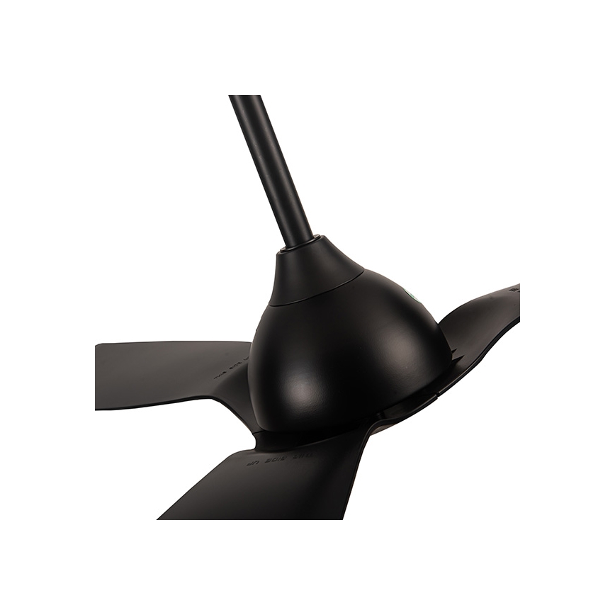 Bathroom ceiling fan d. 132 cm IP44 black + remote control