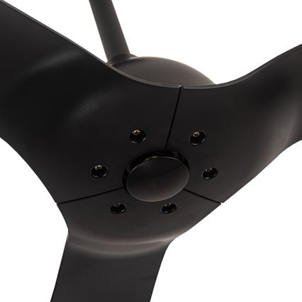 Bathroom ceiling fan d. 132 cm IP44 black + remote control