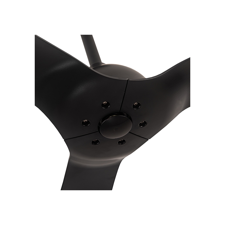 Bathroom ceiling fan d. 132 cm IP44 black + remote control