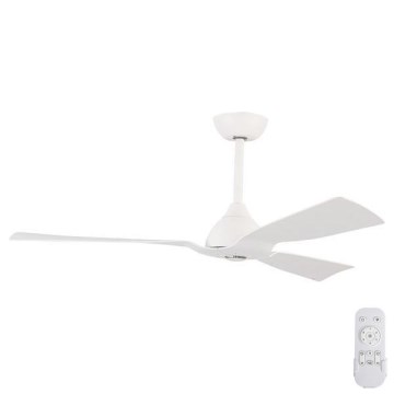 Bathroom ceiling fan d. 132 cm IP44 white + remote control