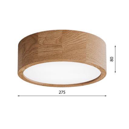 Bathroom ceiling light CLEO 2xE27/24W/230V IP54 d. 27,5 cm oak