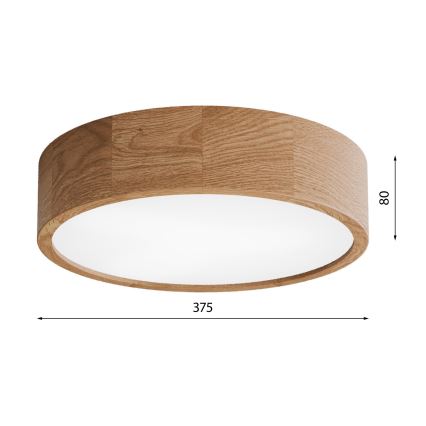 Bathroom ceiling light CLEO 3xE27/24W/230V IP54 d. 37,5 cm oak