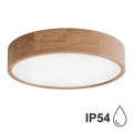 Bathroom ceiling light CLEO 4xE27/24W/230V IP54 d. 47,5 cm oak