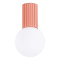 Bathroom ceiling light HALO 1xG9/8W/230V d. 12 cm IP44 pink