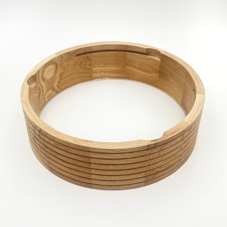 Bathroom ceiling light LINARO 2xE27/15W/230V IP54 oak Ø 27 cm