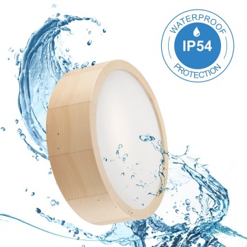 Bathroom ceiling light NATURAL 2xE27/15W/230V IP54 pine ø 27 cm - FSC certified