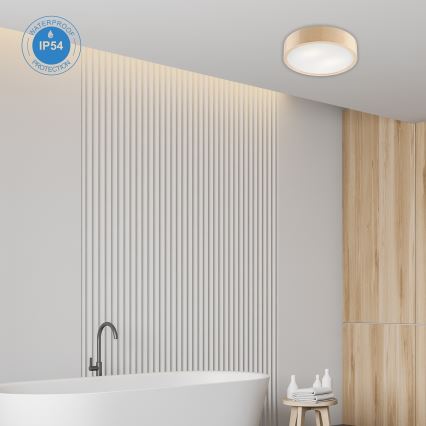 Bathroom ceiling light NATURAL 3xE27/15W/230V IP54 pine ø 37 cm