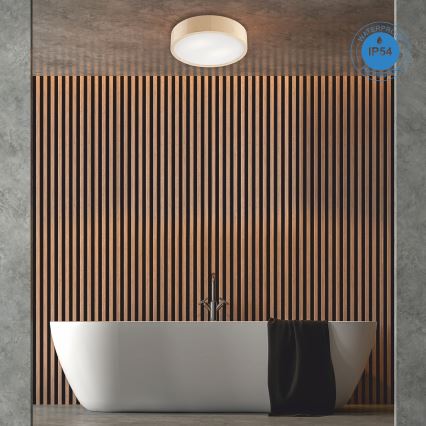 Bathroom ceiling light NATURAL 3xE27/15W/230V IP54 pine ø 37 cm
