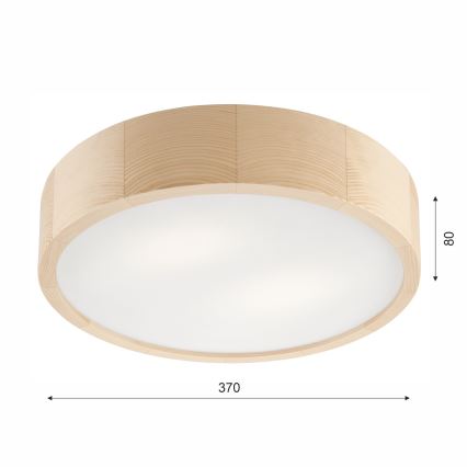 Bathroom ceiling light NATURAL 3xE27/15W/230V IP54 pine ø 37 cm