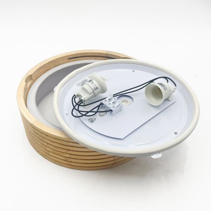 Bathroom ceiling light NATURAL MODERN 2xE27/15W/230V IP54 Ø 27.5 cm pine