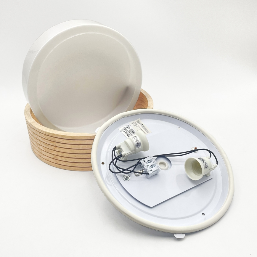 Bathroom ceiling light NATURAL MODERN 2xE27/15W/230V IP54 Ø 27.5 cm pine