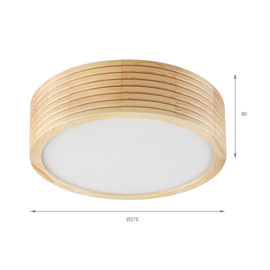 Bathroom ceiling light NATURAL MODERN 2xE27/15W/230V IP54 Ø 27.5 cm pine