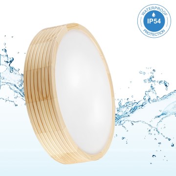 Bathroom ceiling light NATURAL MODERN 3xE27/15W/230V IP54 Ø 37.5 cm pine