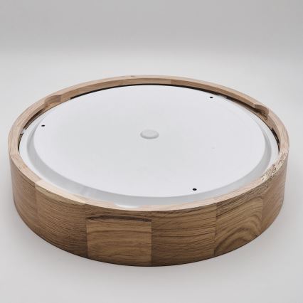 Bathroom ceiling light OAK, 3x E27 (max. 15 W each), 230 V, oak finish, Ø 37 cm, IP54