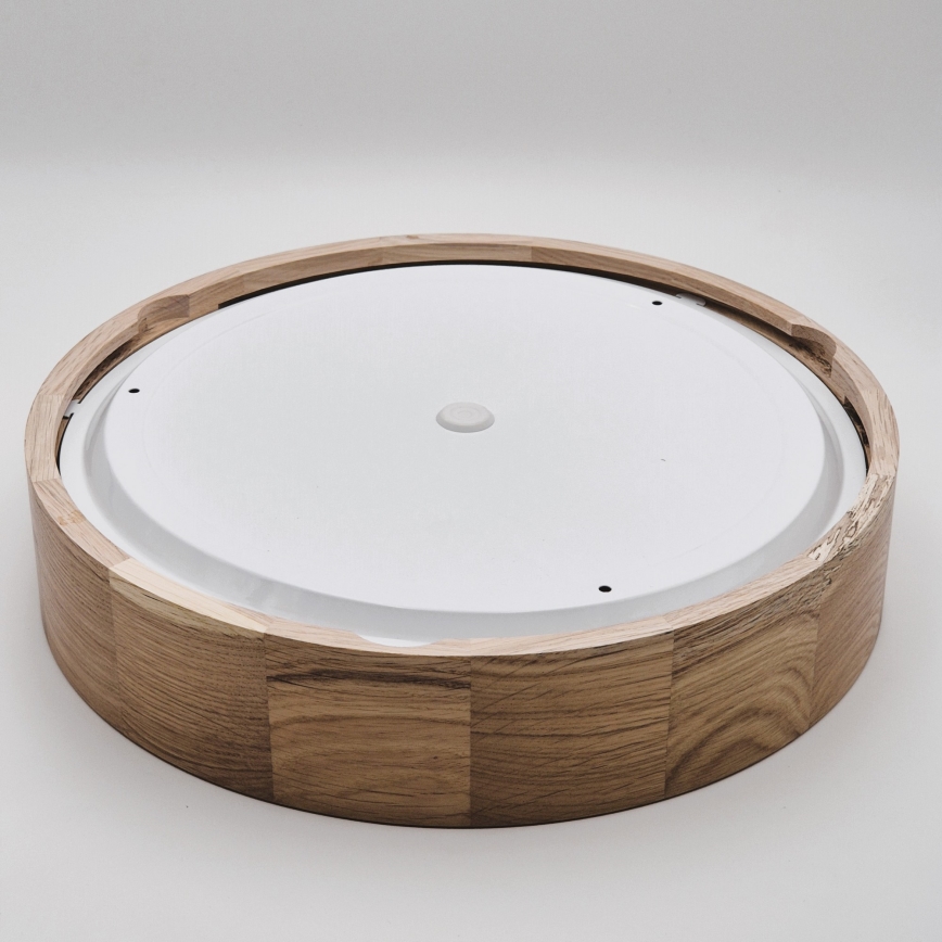 Bathroom ceiling light OAK, 3x E27 (max. 15 W each), 230 V, oak finish, Ø 37 cm, IP54