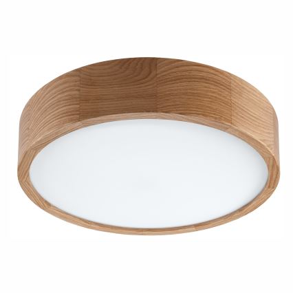 Bathroom ceiling light OAK, 3x E27 (max. 15 W each), 230 V, oak finish, Ø 37 cm, IP54
