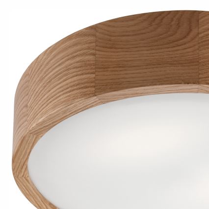 Bathroom ceiling light OAK, 3x E27 (max. 15 W each), 230 V, oak finish, Ø 37 cm, IP54