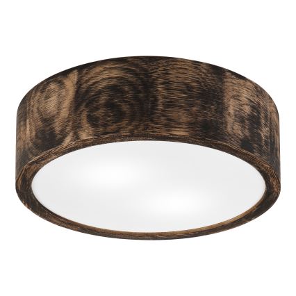 Bathroom ceiling light OAK SMOKY 2xE27/15W/230V IP54 ø 27,5 cm oak/brown