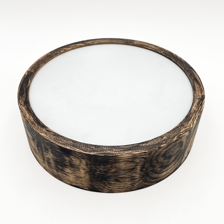 Bathroom ceiling light OAK SMOKY 2xE27/15W/230V IP54 ø 27,5 cm oak/brown