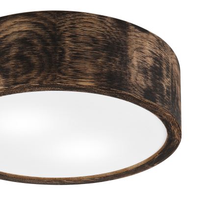 Bathroom ceiling light OAK SMOKY 2xE27/15W/230V IP54 ø 27,5 cm oak/brown