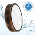 Bathroom ceiling light OAK SMOKY 3xE27/15W/230V IP54 ø 37,5 cm oak/brown