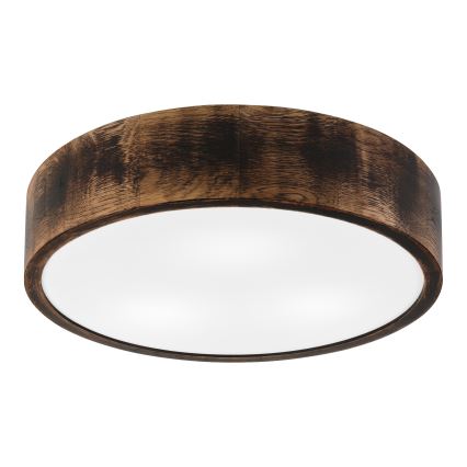 Bathroom ceiling light OAK SMOKY 3xE27/15W/230V IP54 ø 37,5 cm oak/brown