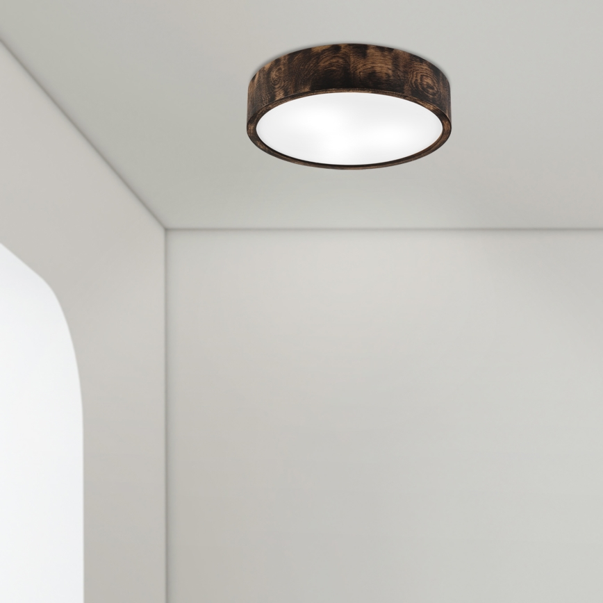 Bathroom ceiling light OAK SMOKY 3xE27/15W/230V IP54 ø 37,5 cm oak/brown
