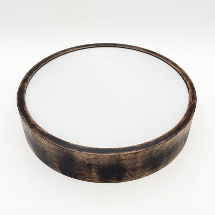 Bathroom ceiling light OAK SMOKY 3xE27/15W/230V IP54 ø 37,5 cm oak/brown