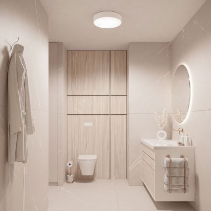 Bathroom ceiling light with a sensor CLEO 2xE27/24W/230V d. 30 cm white IP54