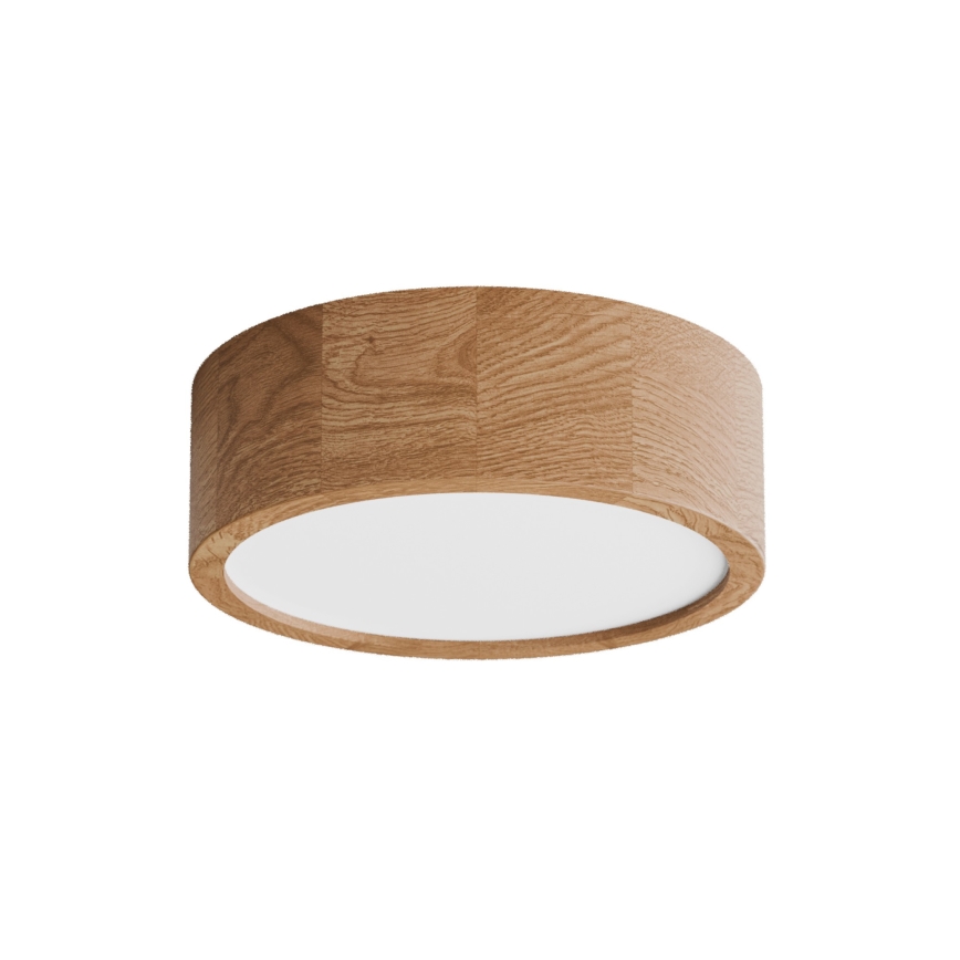 Bathroom ceiling light with sensor CLEO 2xE27/24W/230V, Ø 27.5 cm, IP54, oak