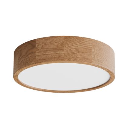 Bathroom ceiling light with sensor CLEO 3xE27/24W/230V Ø 37.5 cm IP54 oak