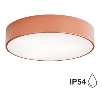 Bathroom ceiling light with sensor CLEO 3xE27/24W/230V Ø 40 cm, copper finish, IP54