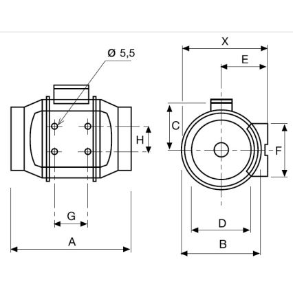 Bathroom fan TD-250/100 24W/230V IP44
