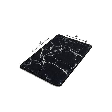 Bathroom mat MARBLE 40x60 cm black