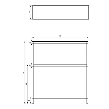 Bathroom rack 67x60 cm black