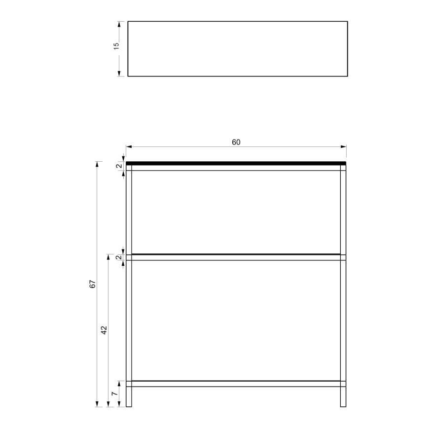 Bathroom rack 67x60 cm black