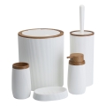 Bathroom set ALISON 5 pcs white/brown