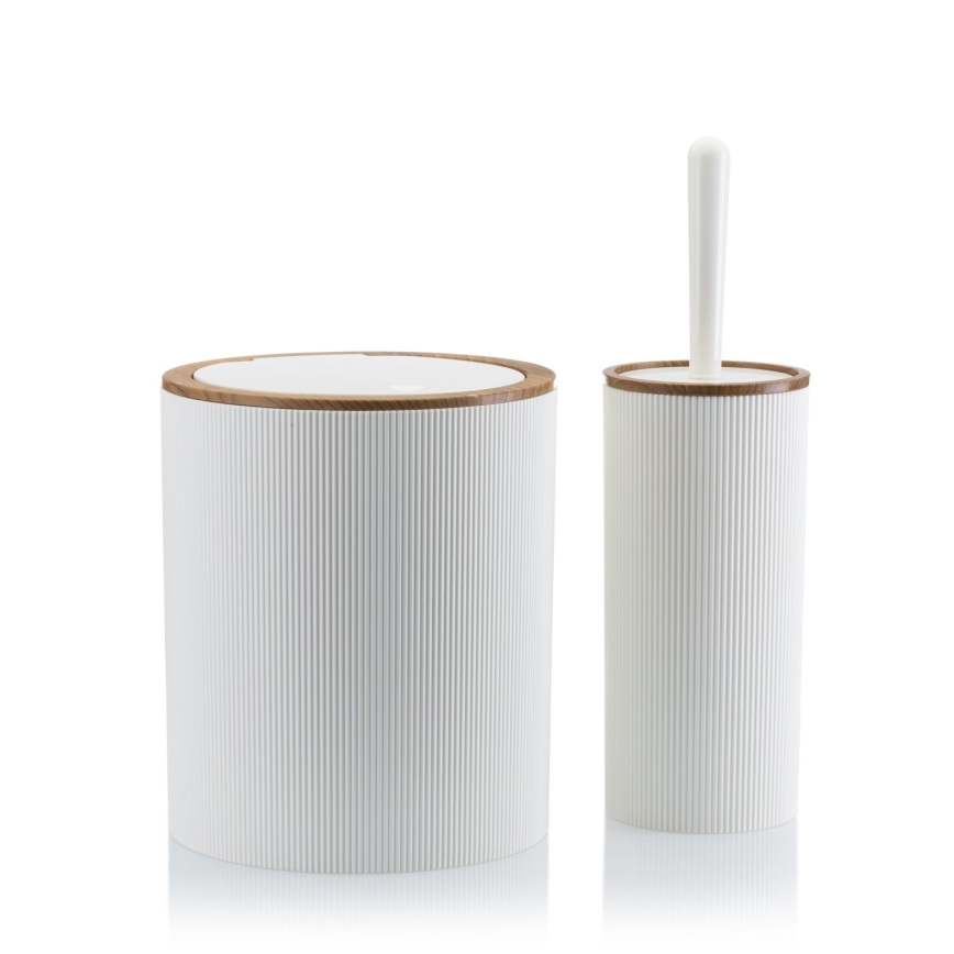 Bathroom set ALISON 5 pcs white/brown