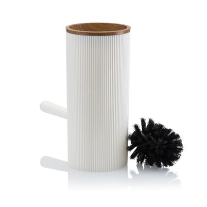 Bathroom set ALISON 5 pcs white/brown