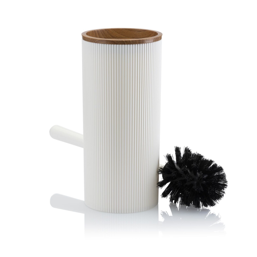 Bathroom set ALISON 5 pcs white/brown
