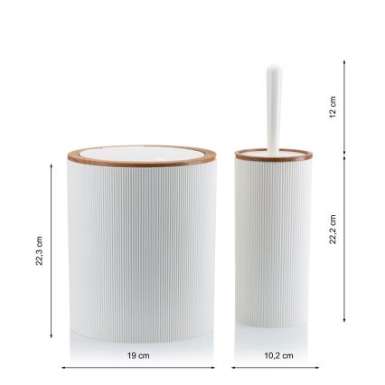 Bathroom set ALISON 5 pcs white/brown