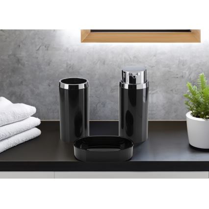 Bathroom set CARMEN 5 pcs black/shiny chrome