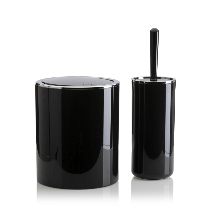 Bathroom set CARMEN 5 pcs black/shiny chrome